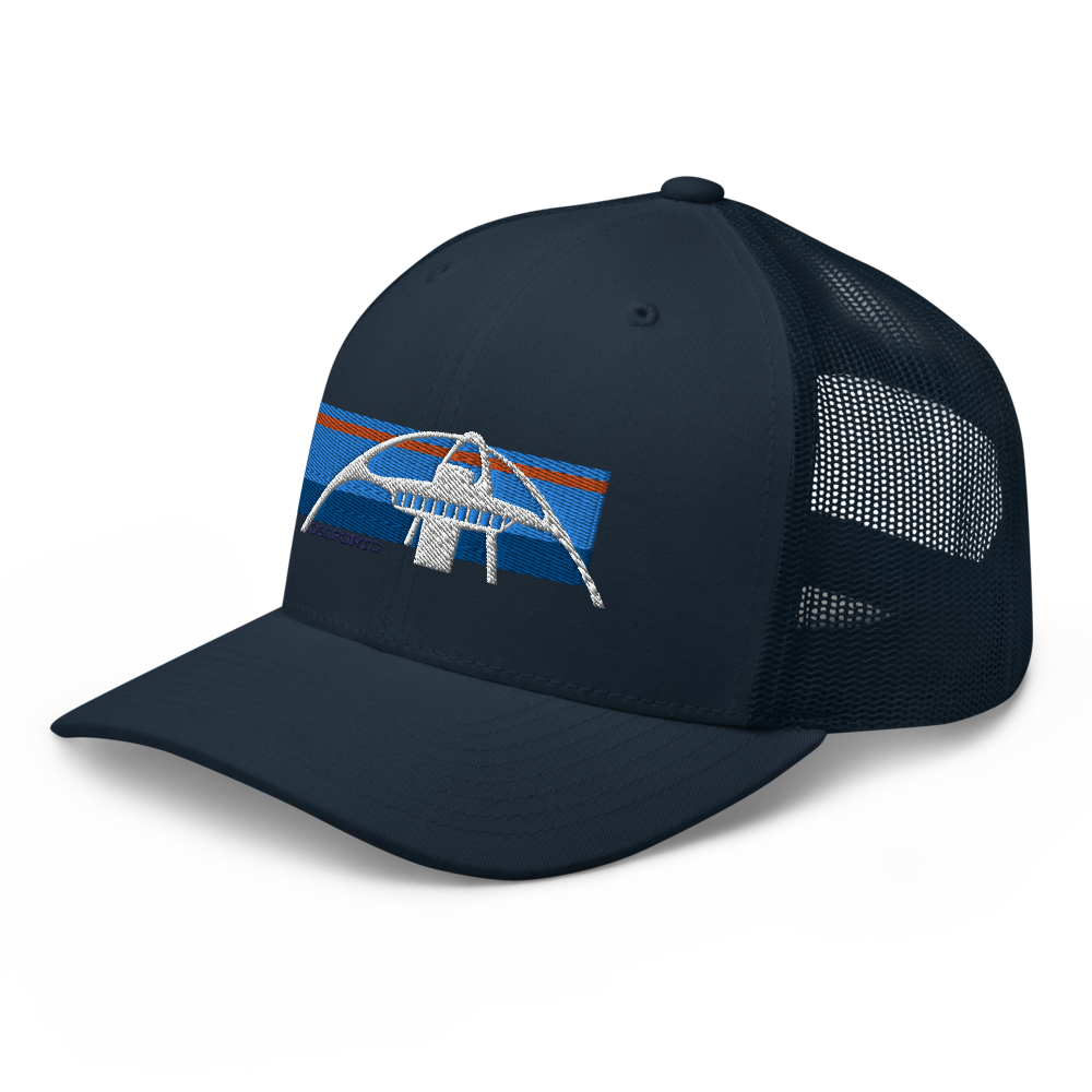 Los Angeles theme building LAX Airport embroidered retro trucker hat