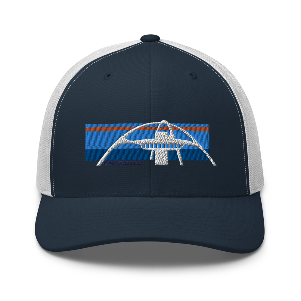 retro truck hat with LAX Airport Theme Building design midcentury modern googie architecture 