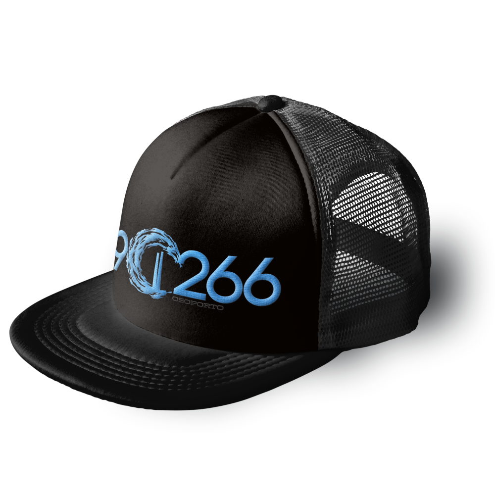 902662 trucker cap | black and aqua blue
