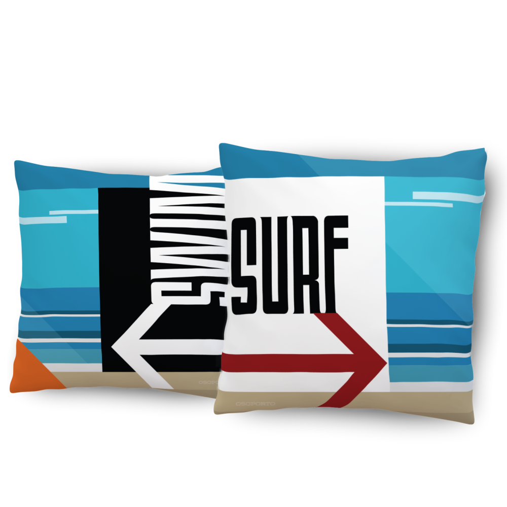 Swim or Surf California Beach Sign pillow home decor
