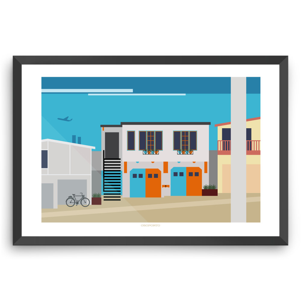 modern minimal art print California beach house El Porto