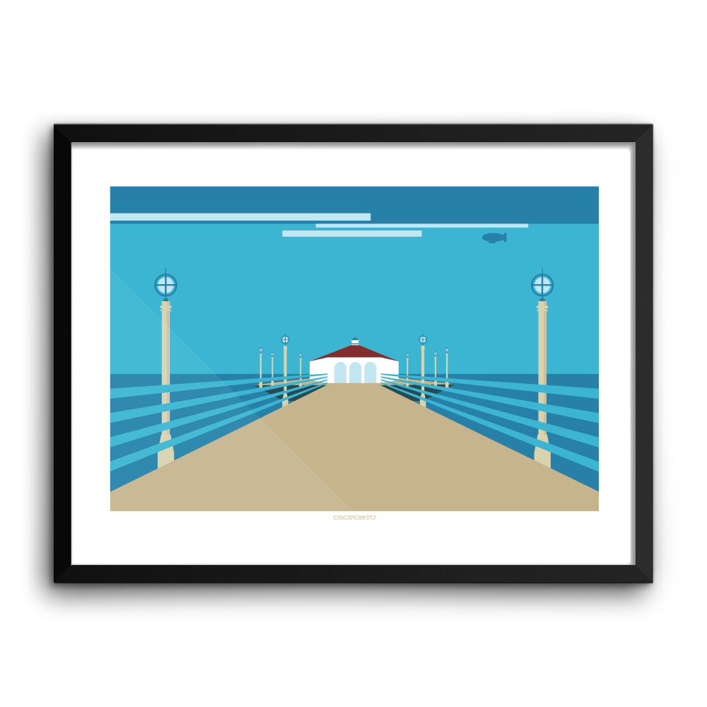 Manhattan Beach Hometown Fair graphic of pier now available as art print 