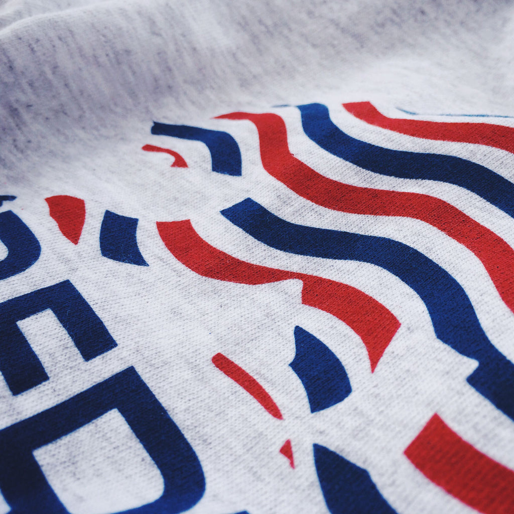 patriotic flag stripes in bear shape on 'Berica t-shirt
