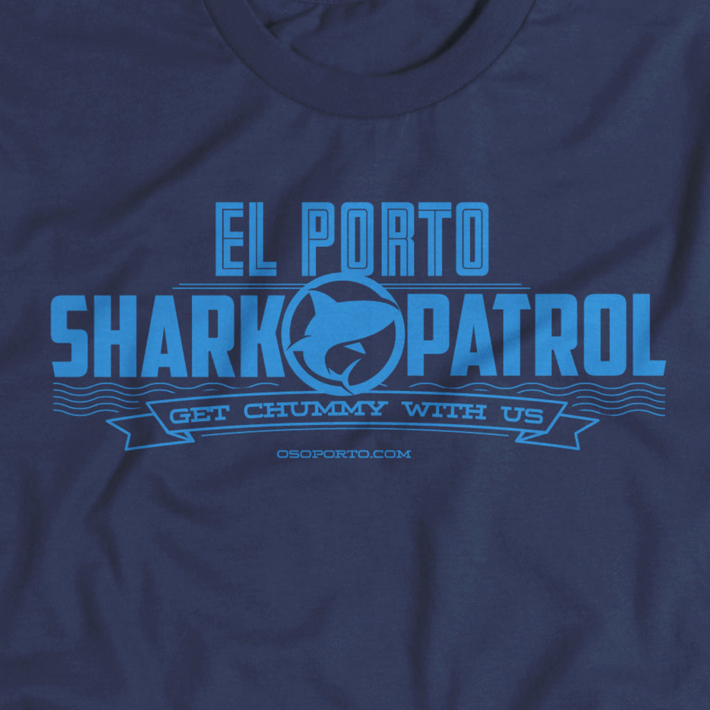 Perfect for Shark Week. El Porto Shark Patrol t-shirt