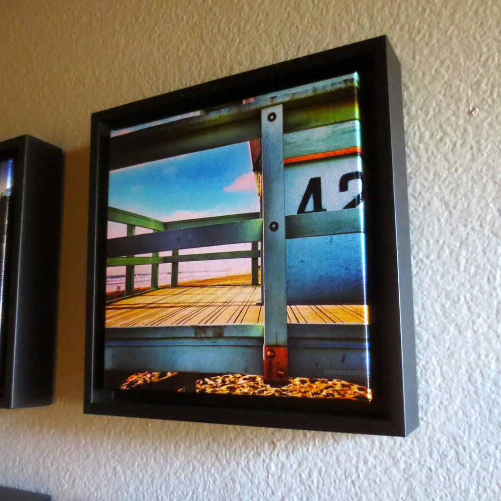 home decor framed beach print, lifeguard tower: Level 42