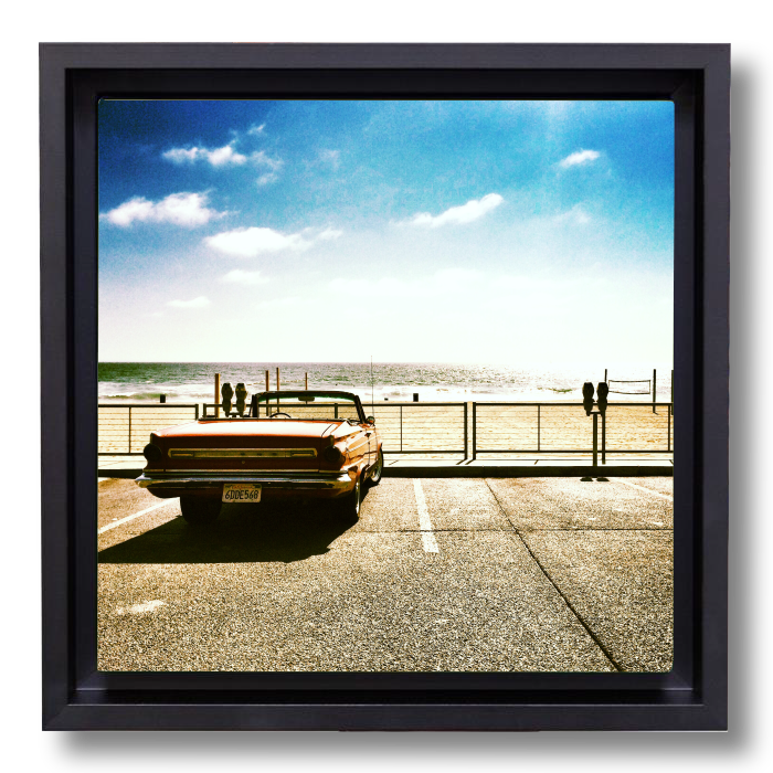 Beach decor photography canvas print: classic car convertible